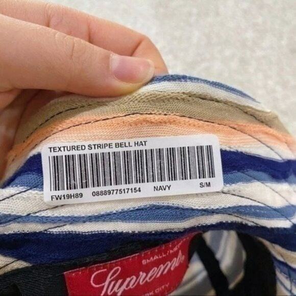 NWT Supreme Textured Stripe Bell Streetwear Unisex Utility Casual Bucket Hat - Picture 3 of 3